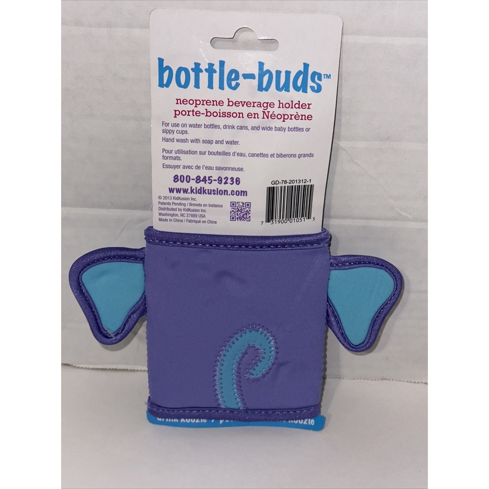 KidKusion Bottle-Bud Koozie Elephant Zoo Baby Collection Neoprene Beverage Hold - Picture 11 of 16